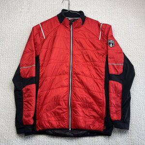 SWIX Quilted Jacket Mens XL Red Full Zip Insulated Lightweight Cross-Country Ski